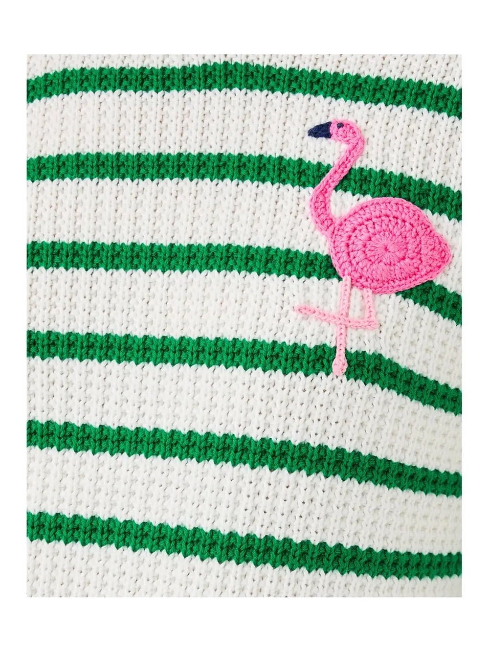 Lilly Pulitzer Jovienne Cotton Sweater, green white stripe, pink trim. Like New. - Picture 3 of 9